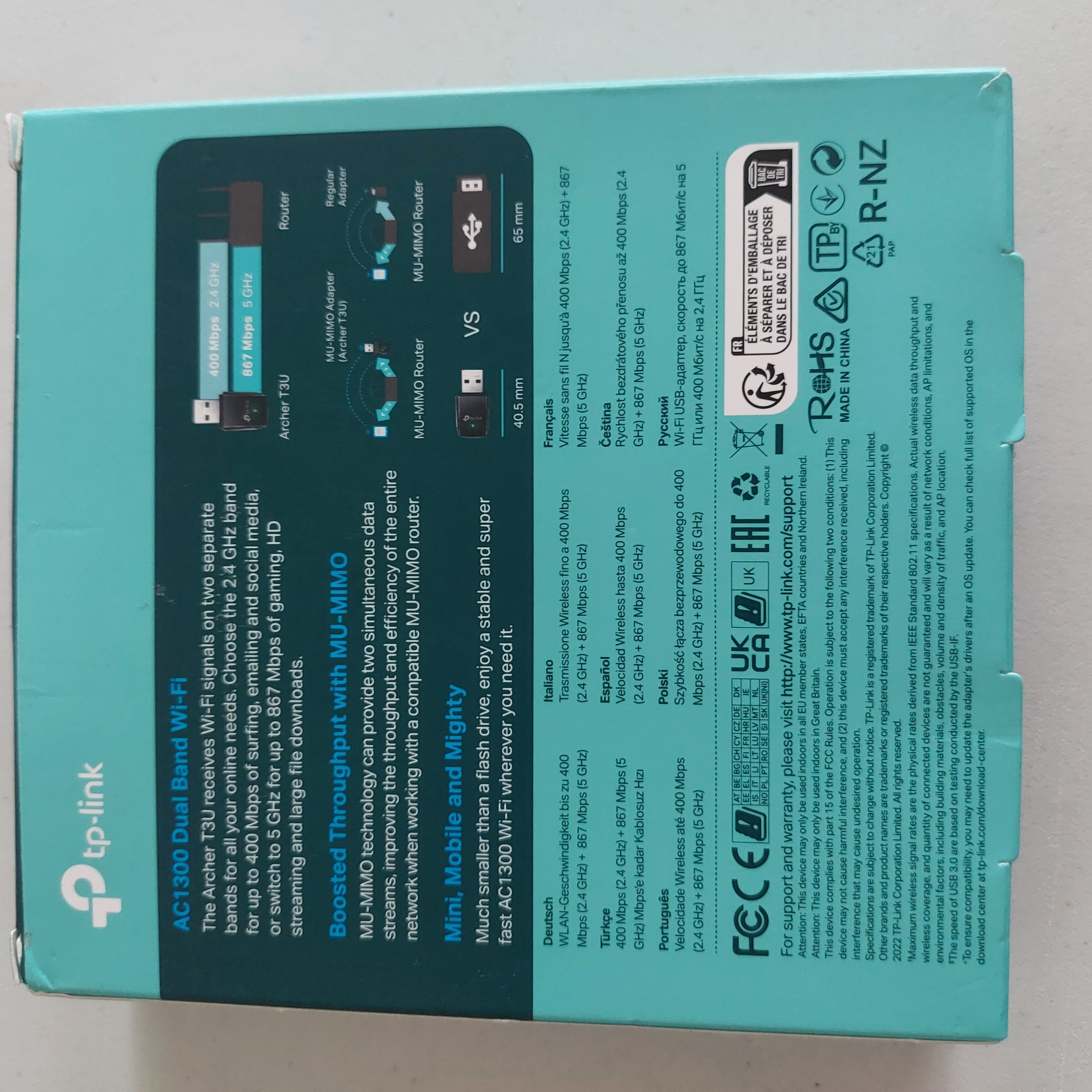 TP-Link AC1300 Mini USB WiFi Adapter, Archer T3U