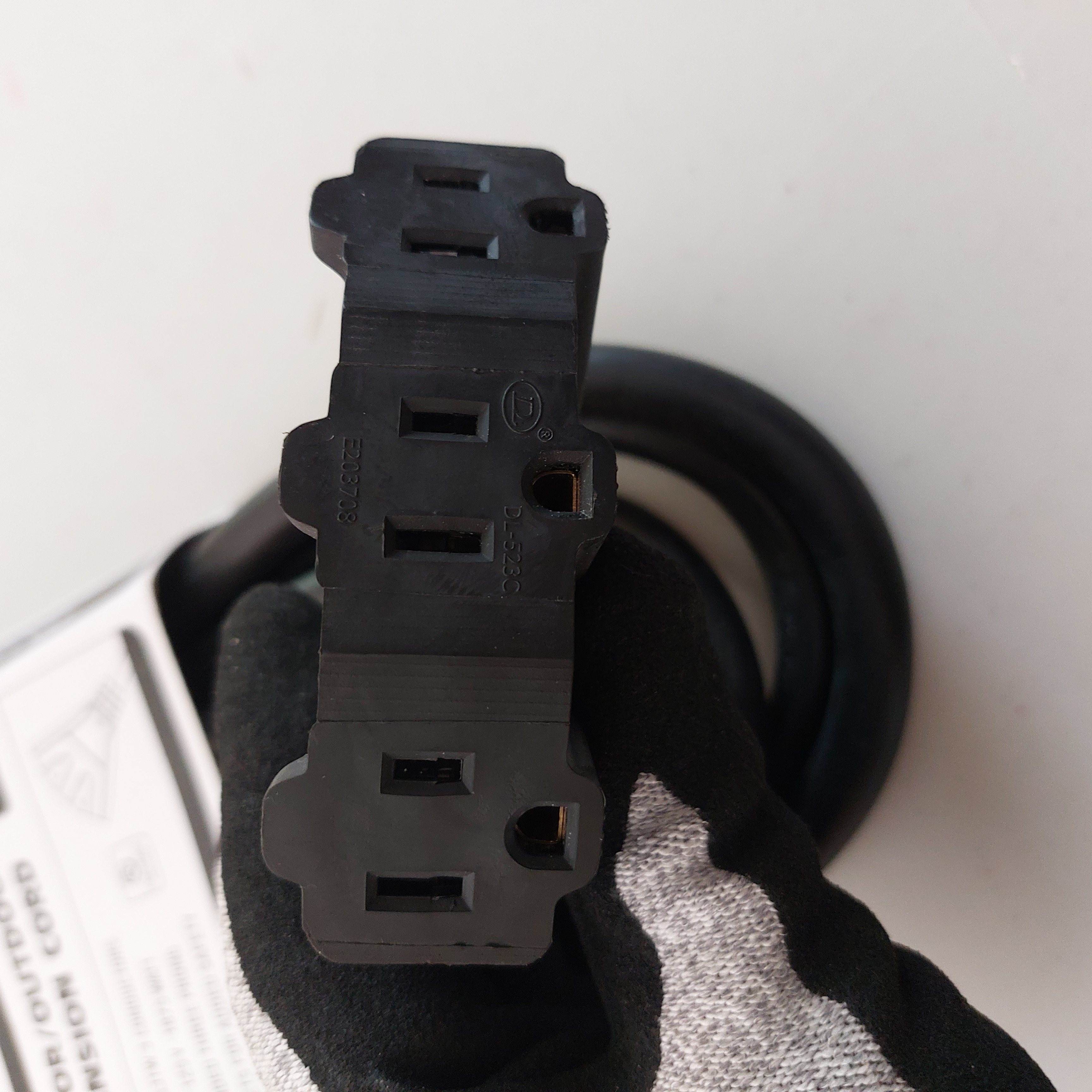 YOJOE 12FT 10AWG Indoor/Outdoor Extension Cord Black YJ-E103W12ETBS