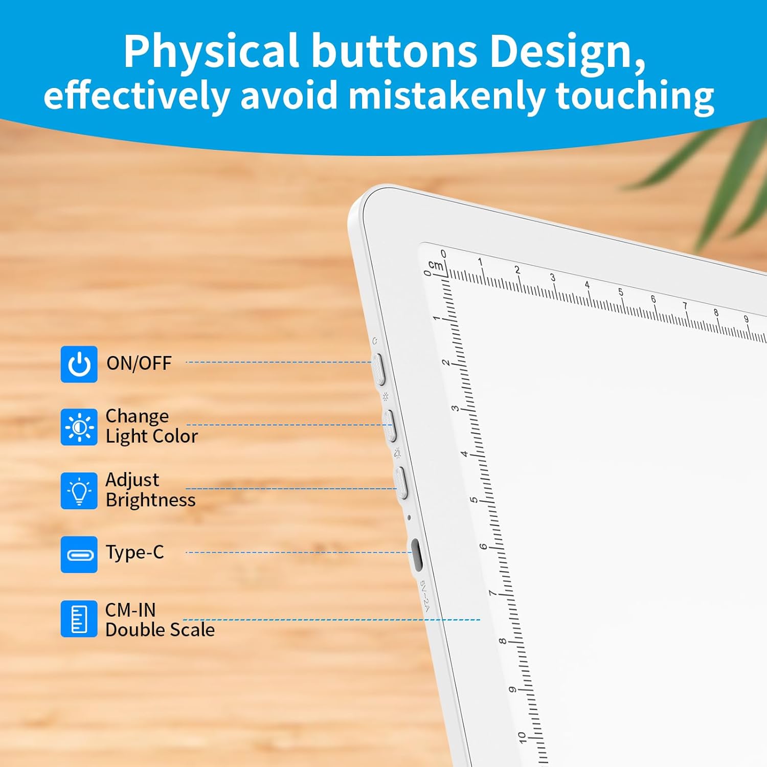 Phylosal Magnetic A3 Light Pad with Bag, Super Bright Light Box with Side Button, Tracing and Drawing, USB Power Light Table, White