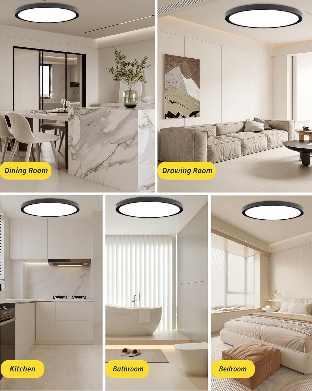 LED Flush Mount Ceiling Light Fixture, Round 20Inch 40w, Modern Flat Panel Super Slim Led Ceiling Light (2Pack)
