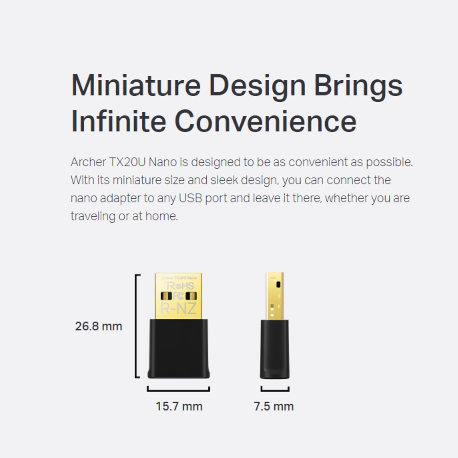 TP-Link AX1800 Archer TX20U Nano WiFi 6 Wireless USB Adapter
