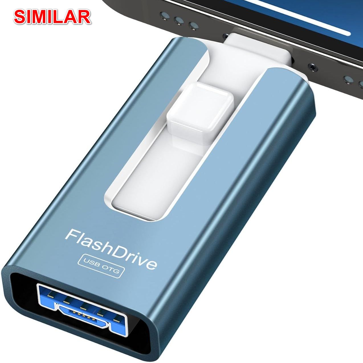 USB Flash Drive for Phone and Pad, Photo Stick High Speed External USB Thumb Drives, 256GB, Blue