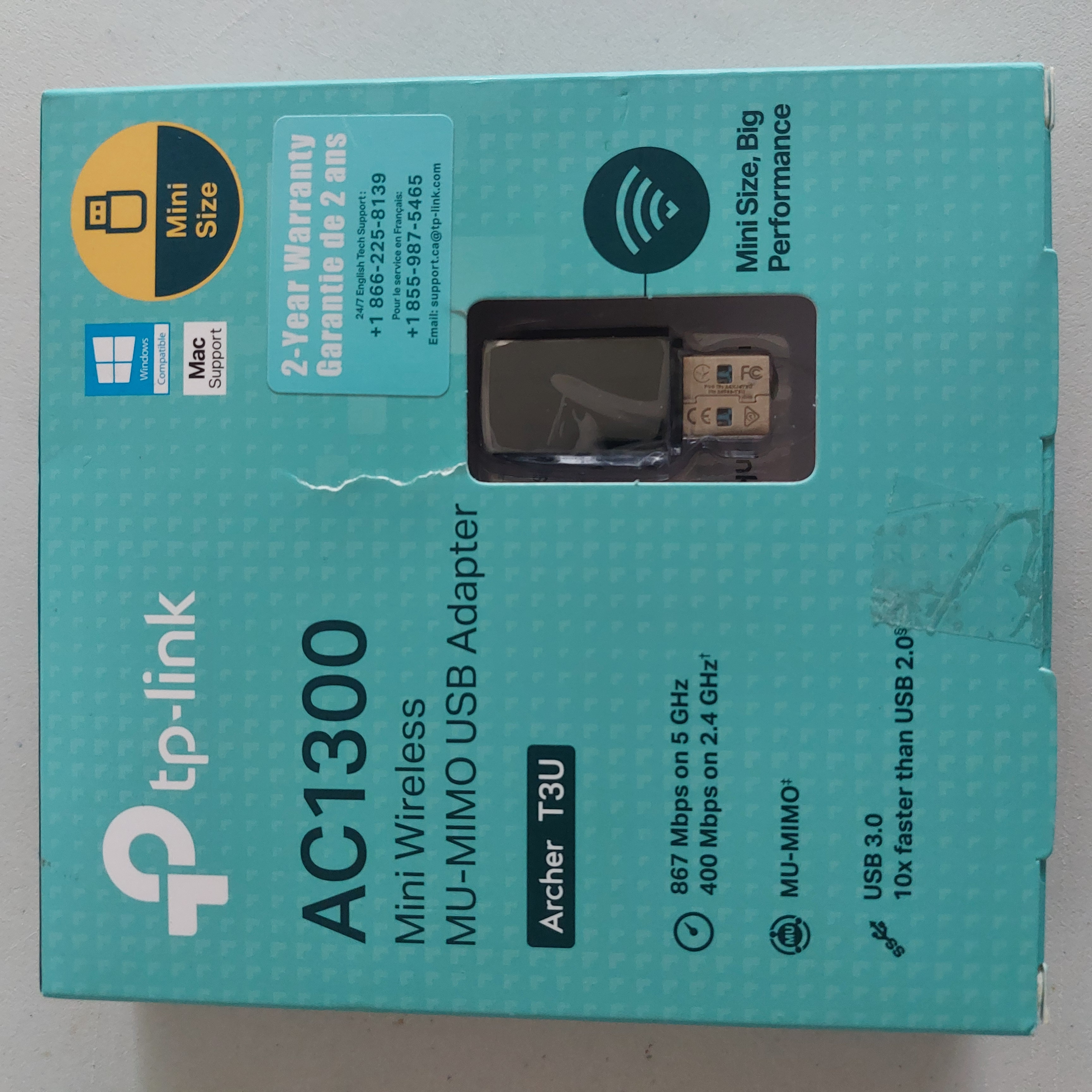 TP-Link AC1300 Mini USB WiFi Adapter, Archer T3U