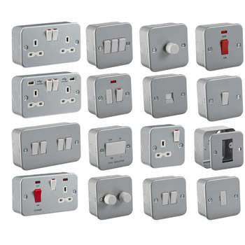 Metal Clad Switches & Sockets Set