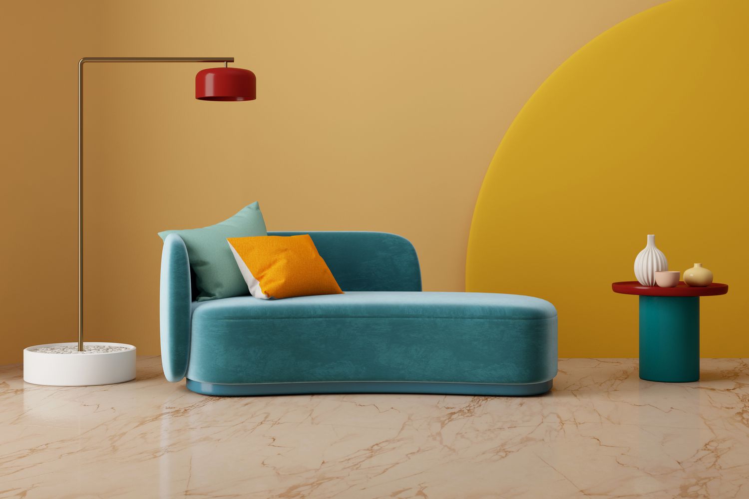Modern Velvet Chaise Lounge