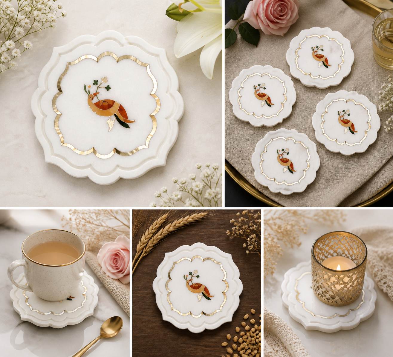 Marble Inlay Trinket Tray