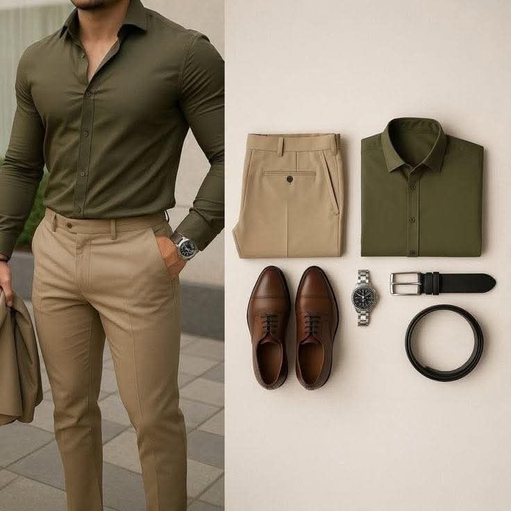 Men's Digital Outfit Guide: Classic Brown & Black