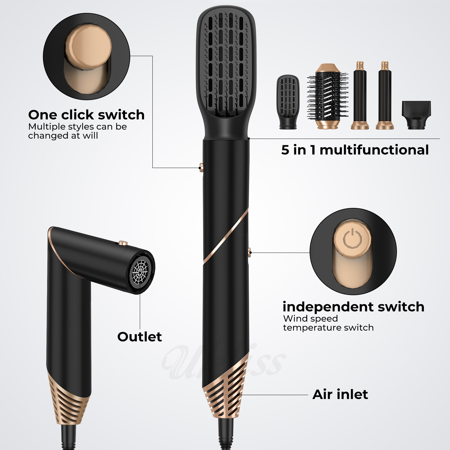 SL-631 5 in 1 Hair Dryer Brush