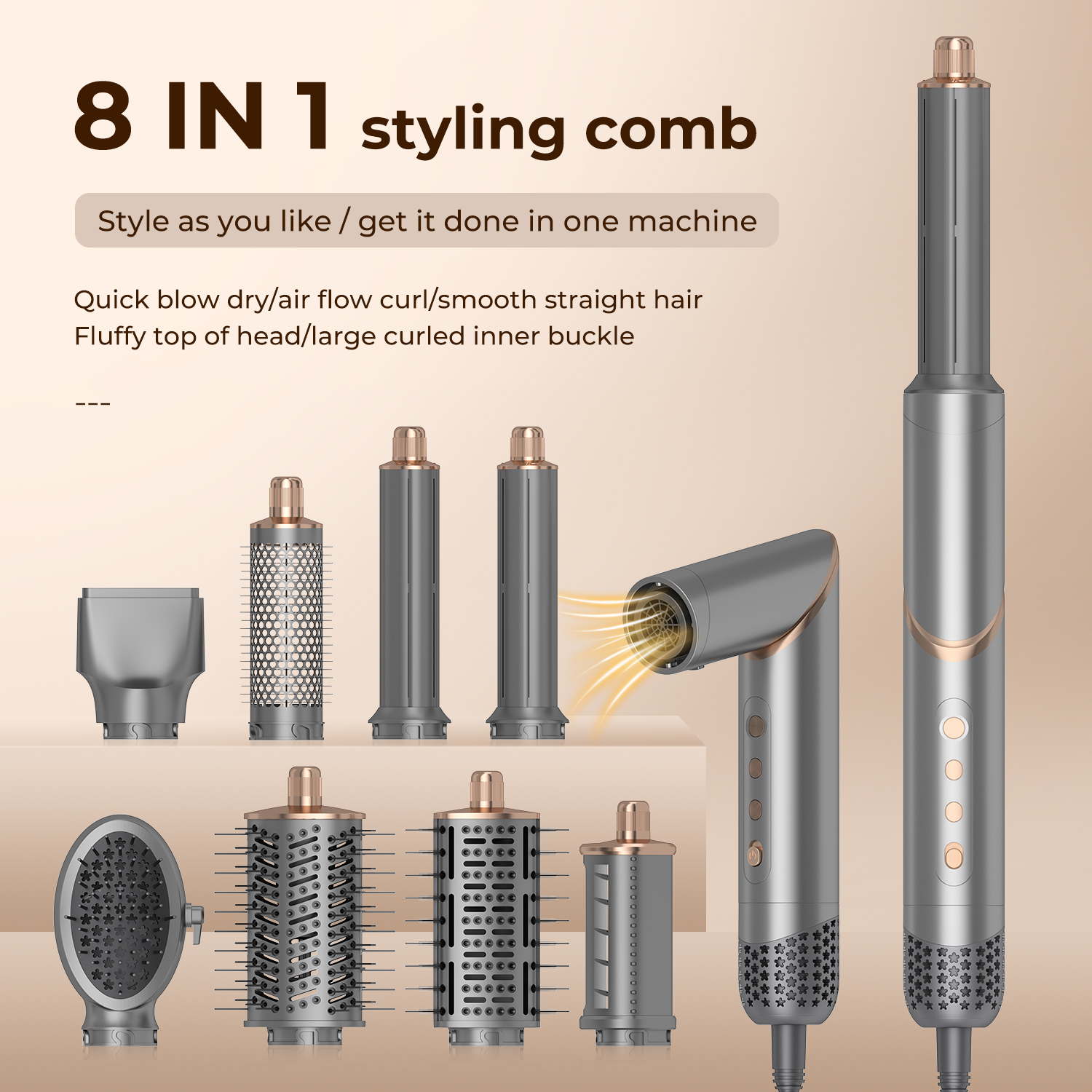 8 in 1 hair dryer brush