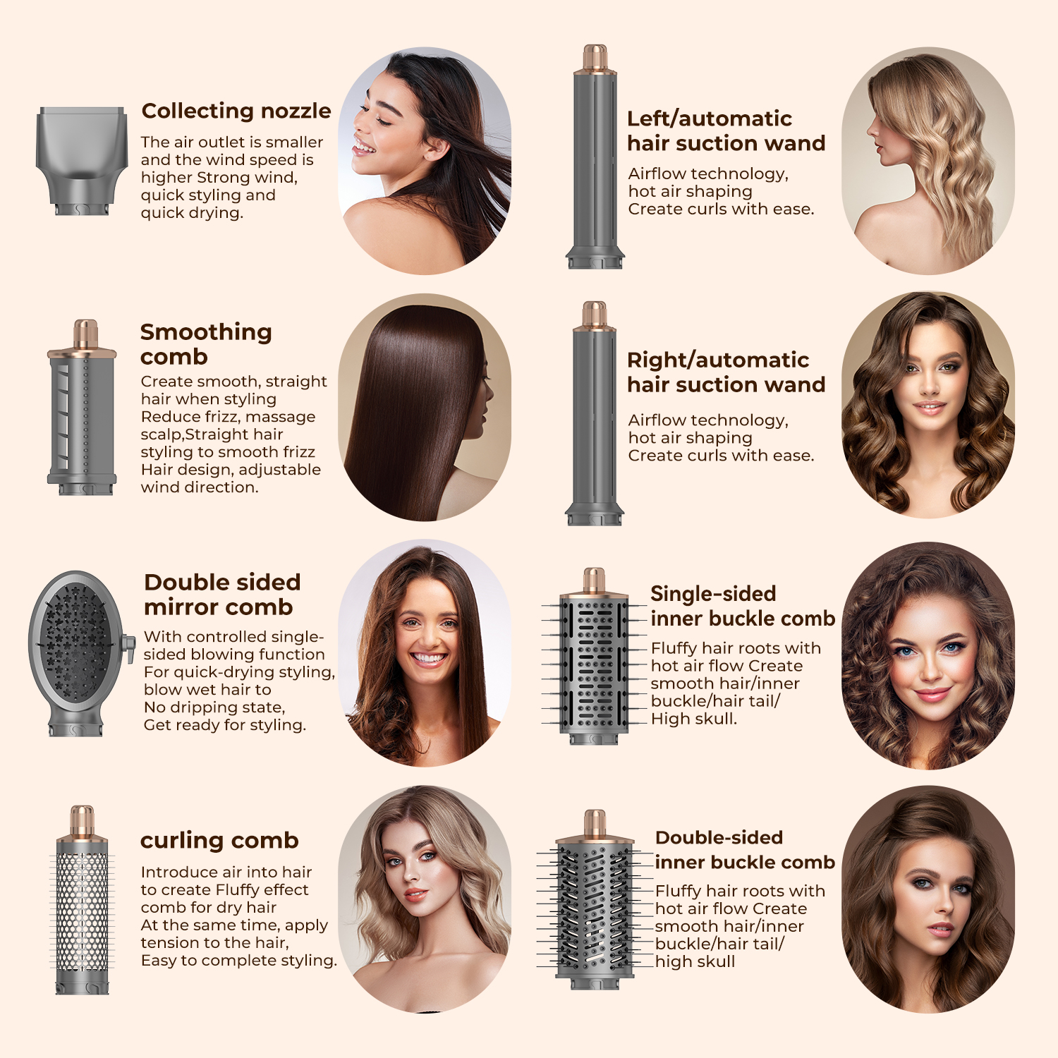 8 in 1 hair dryer brush