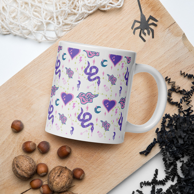 White glossy mug