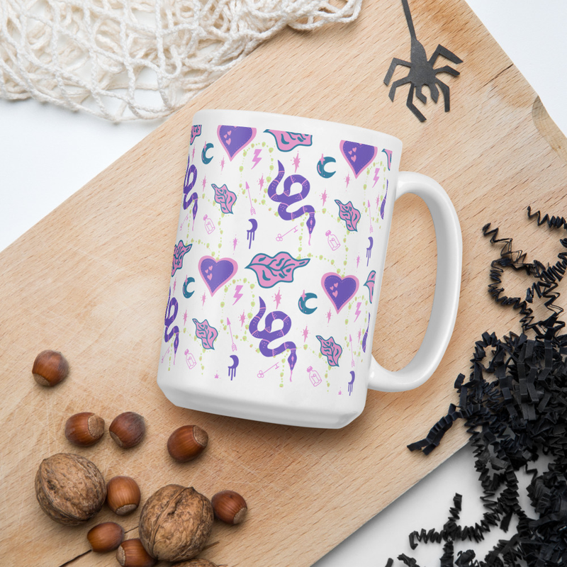 White glossy mug