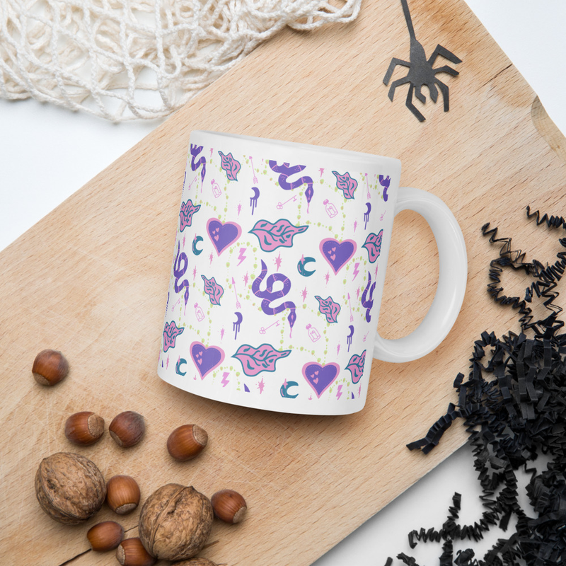 White glossy mug