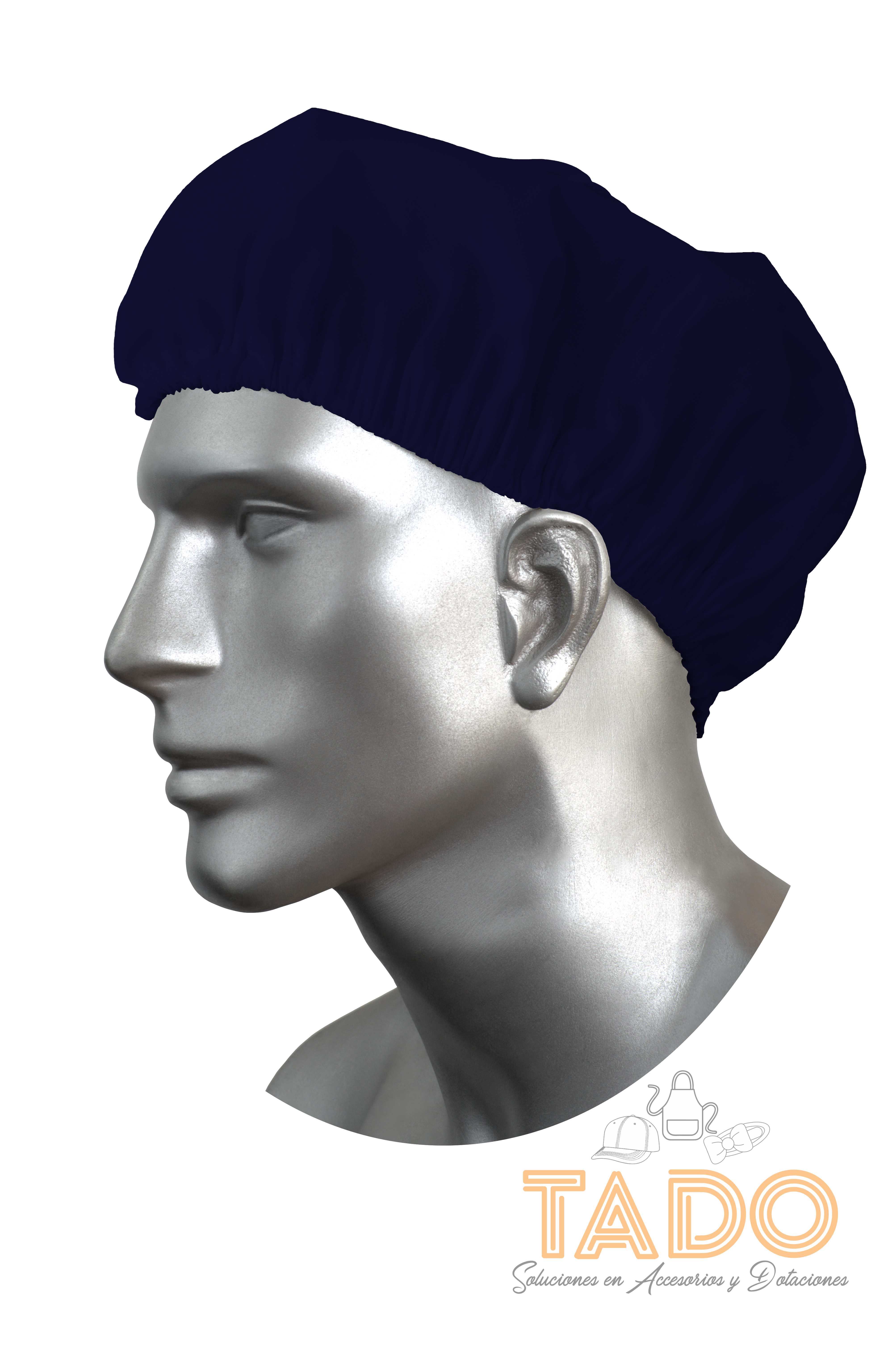 Gorro Tipo Baño en Dacrón (Negro/Azul Oscuro)