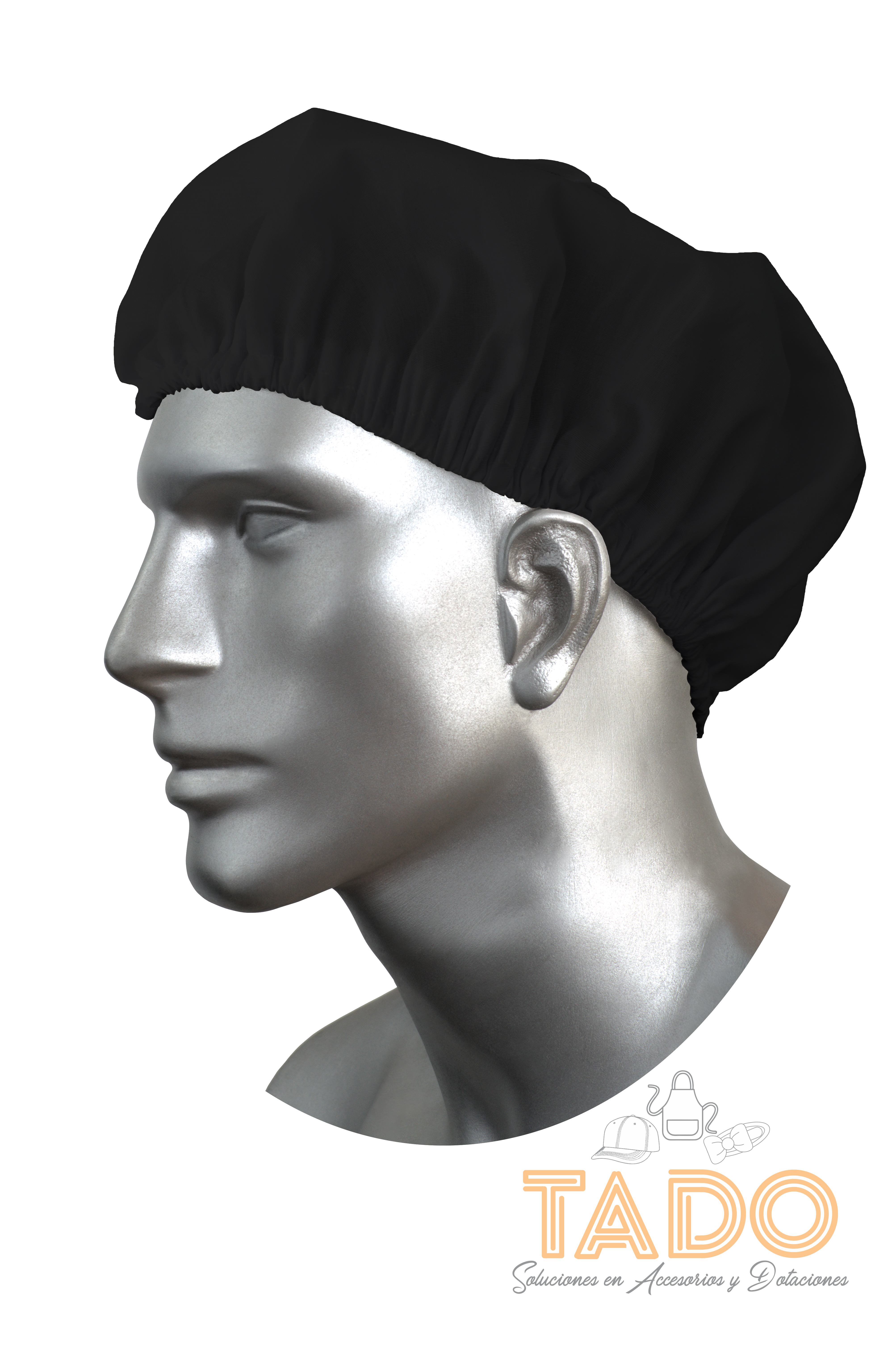 Gorro Tipo Baño en Dacrón (Negro/Azul Oscuro)