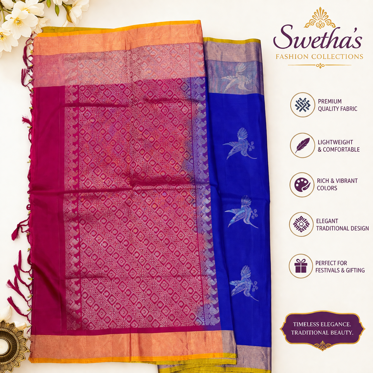 Kanchivaram Silk Saree from Swetha's Fashion Collection
