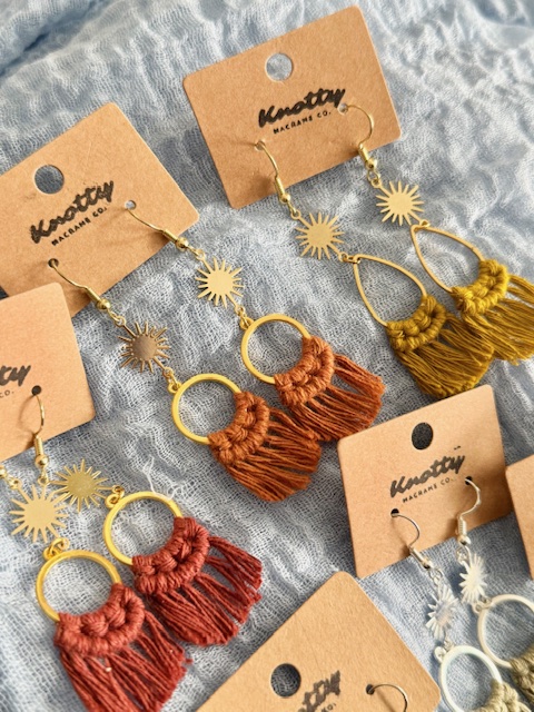 Rustic Sun Fringe Earrings