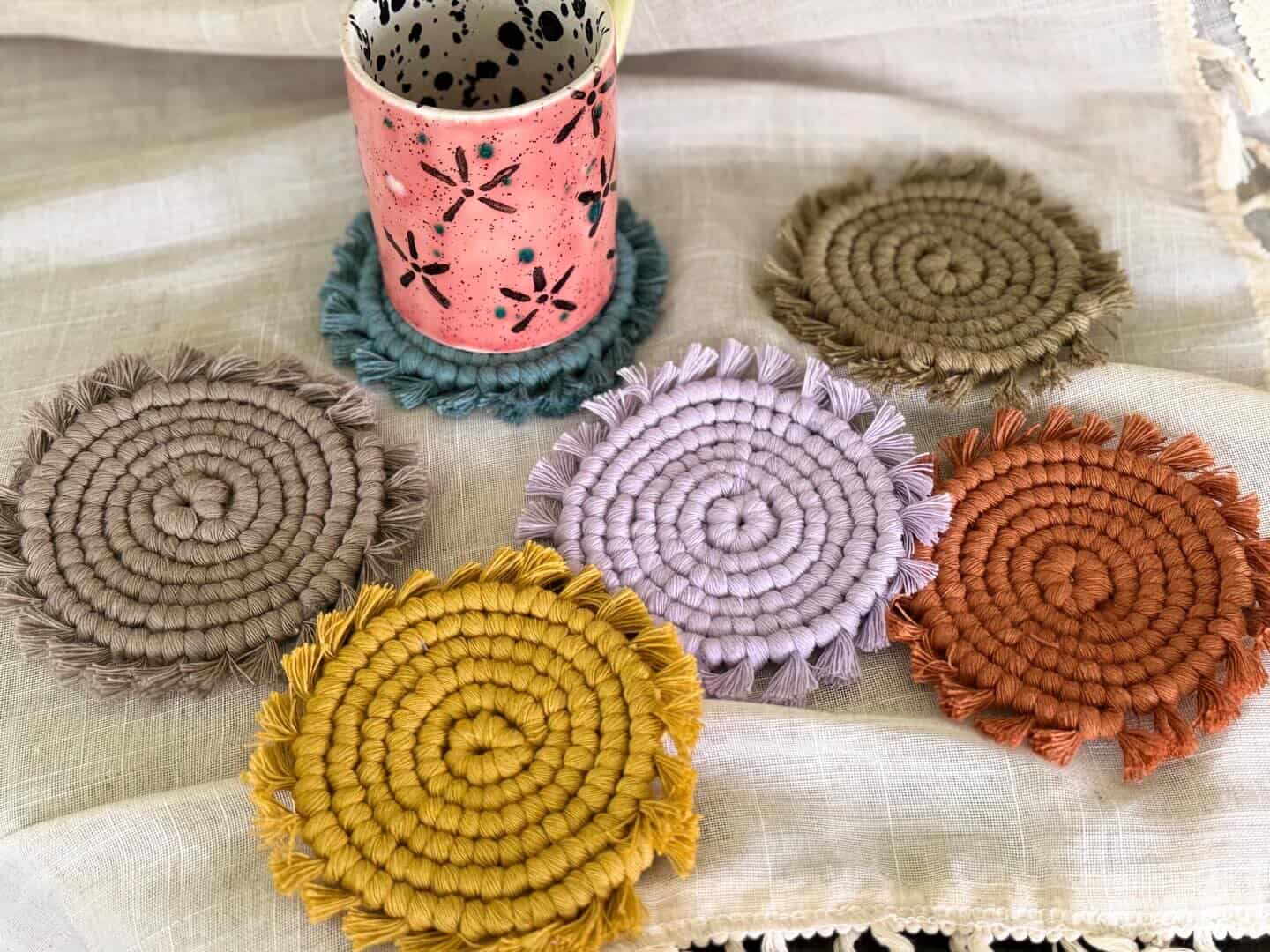 Macrame Coasters with Fringe