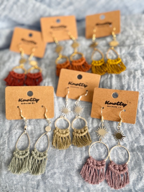 Rustic Sun Fringe Earrings