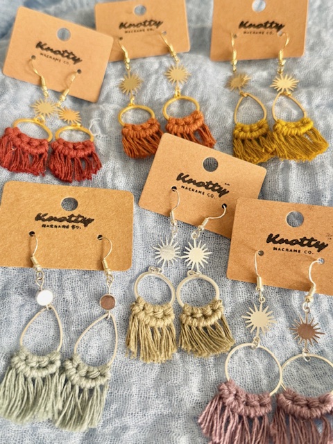 Rustic Sun Fringe Earrings