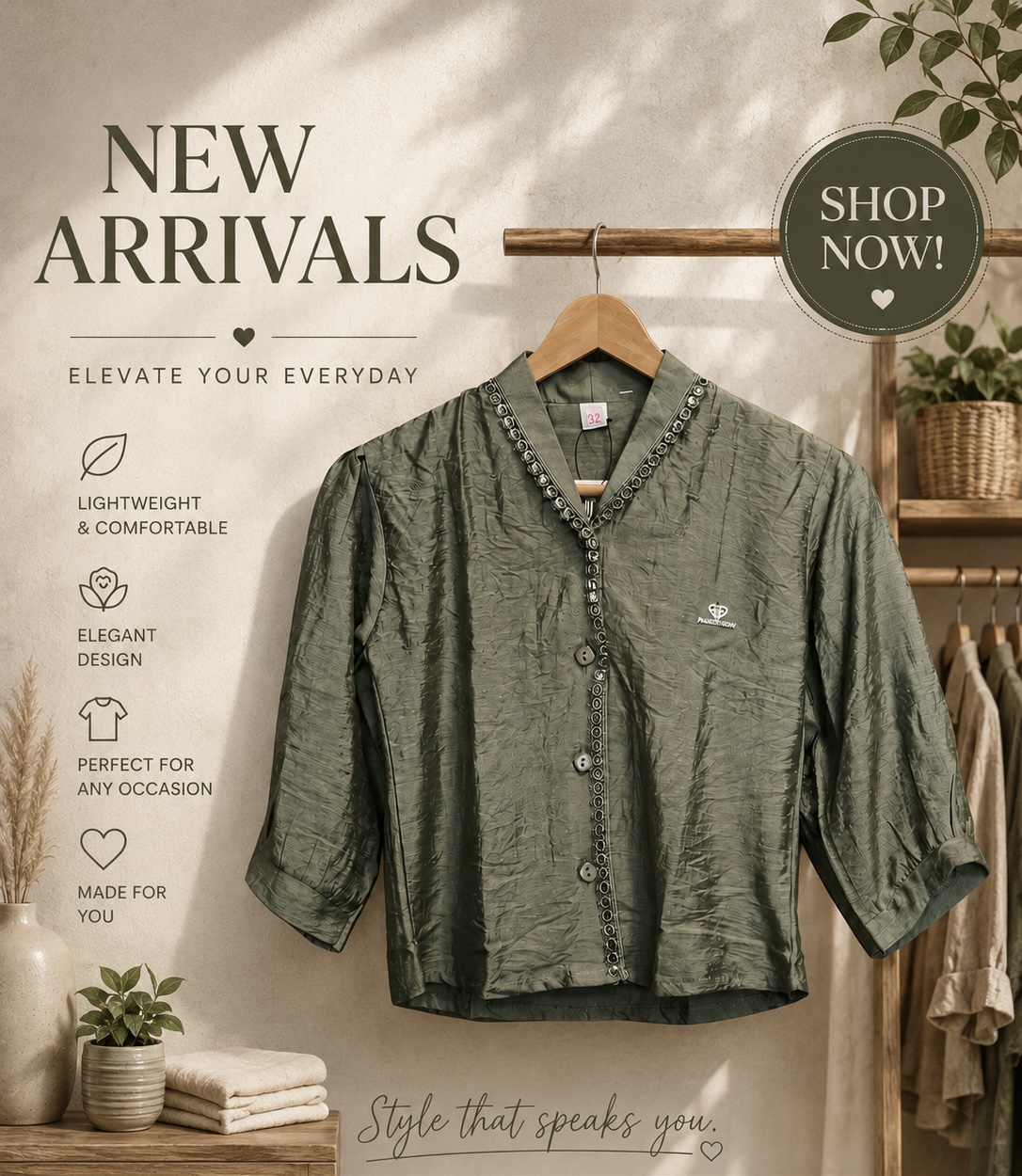 Green Button-Down Kurti