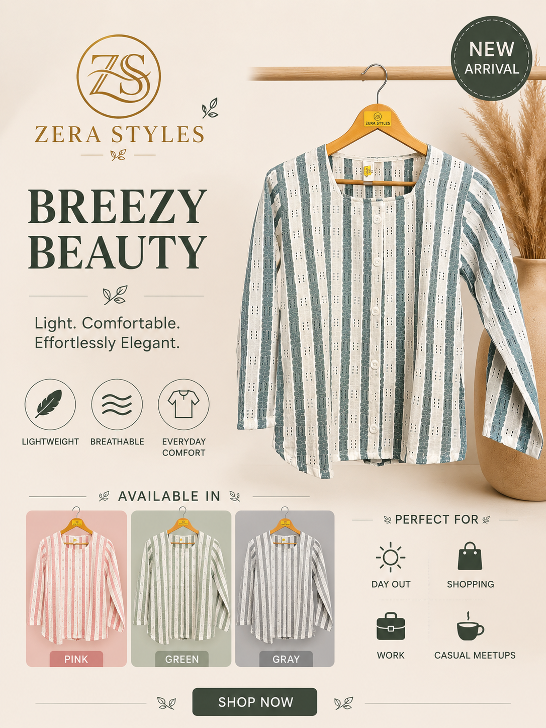 Striped Breezy Beauty Top