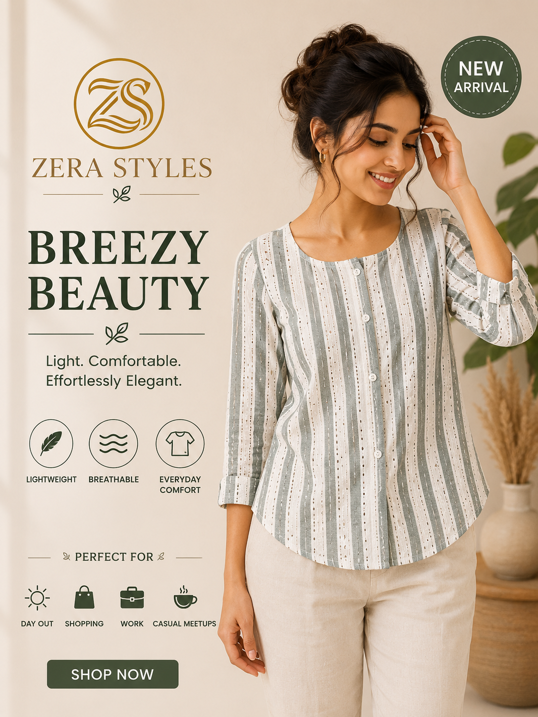 Striped Breezy Beauty Top