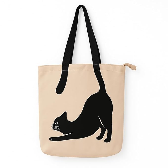Canvas Tote Bag for Women (cat print)