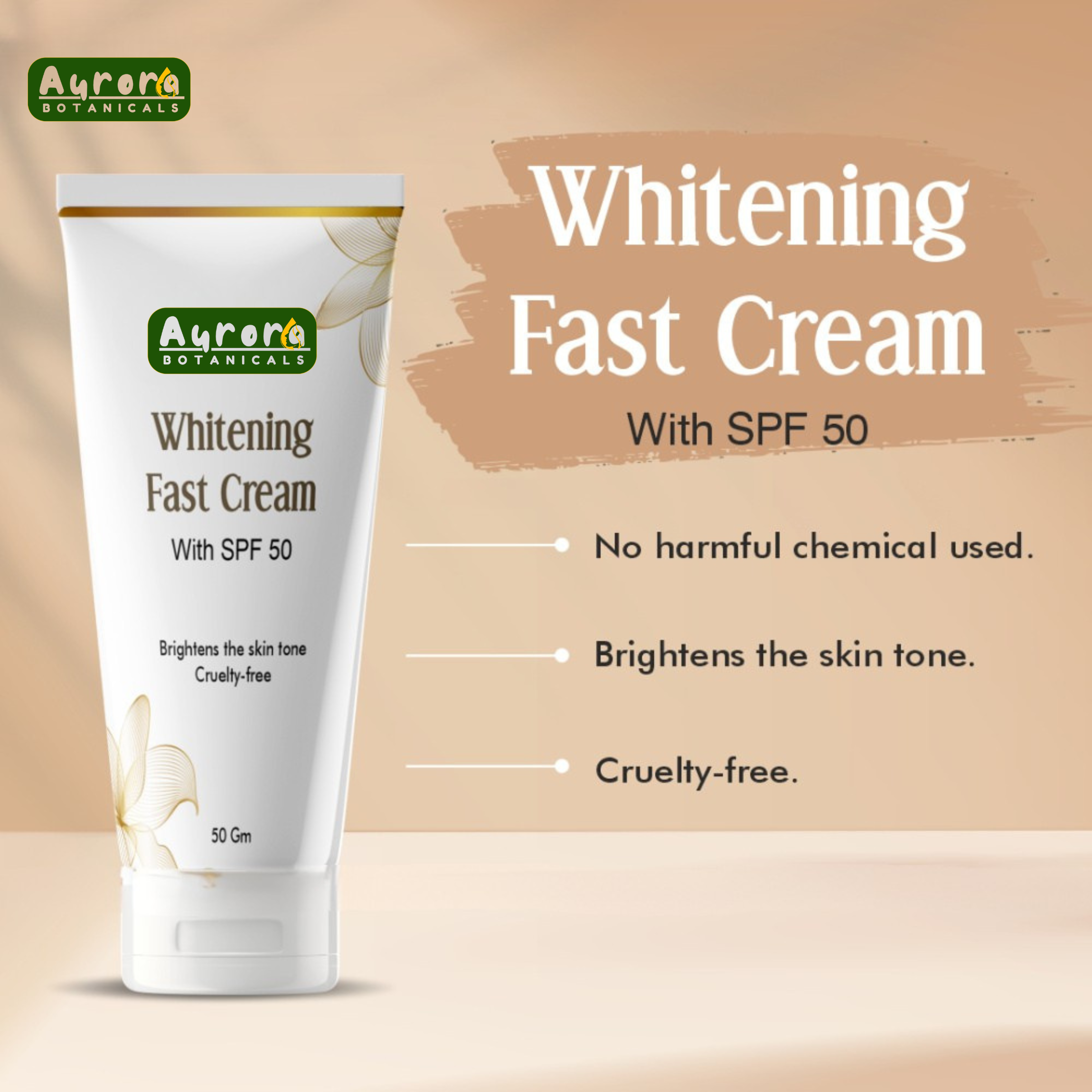 Whitening Fast Sunscreen  Cream SPF 50 50gm
