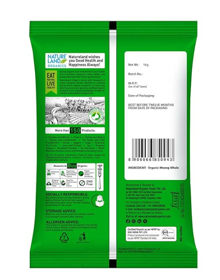 Natureland Organics Moong Whole