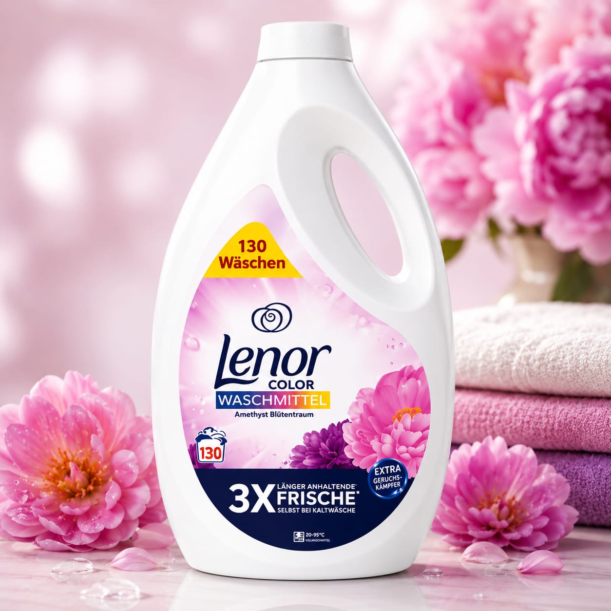 2 mal Lenor Color Amethyst Blütentraum Waschmittel 6 Liter 130 Wäschen ergibt als Set zusammen 12 Liter 260 Wäschen