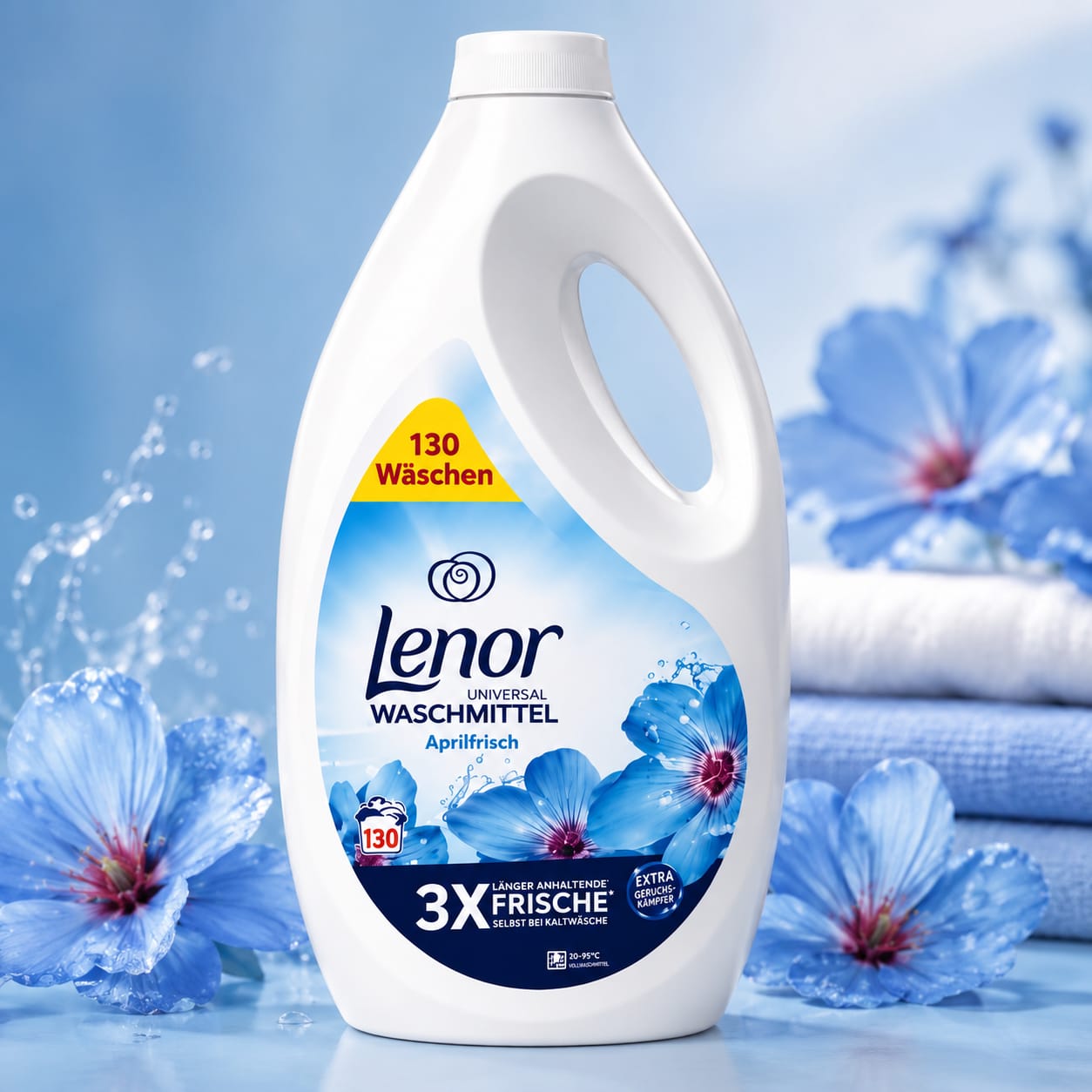 2 mal Lenor Universal Aprilfrisch Waschmittel 6 Liter 130 Wäschen ergibt als Set zusammen 12 Liter 260 Wäschen