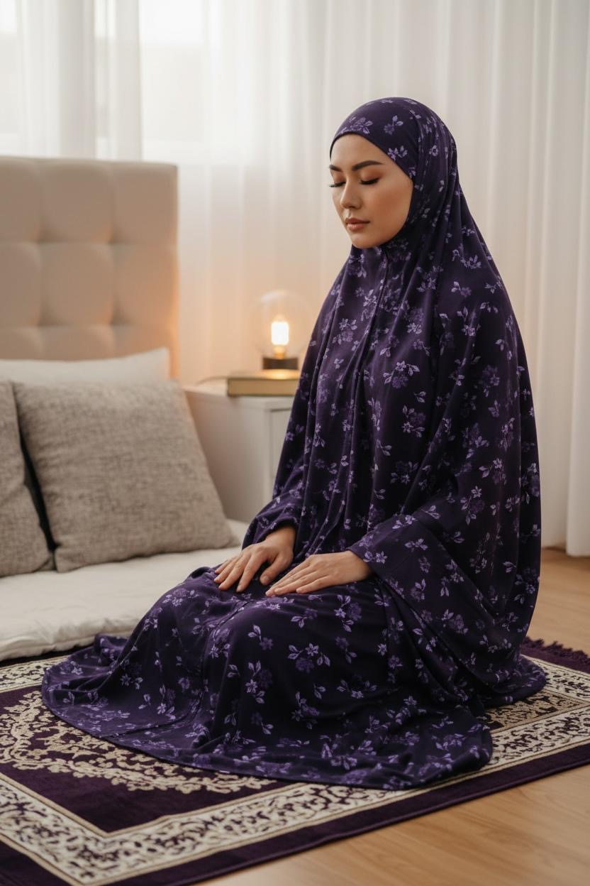 Full Sleeve Namaz Chaddar- Purple