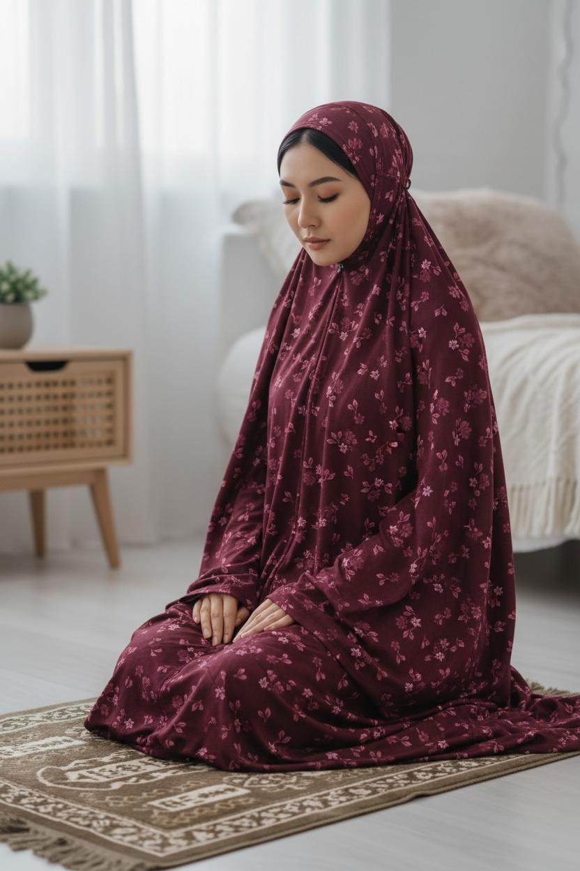 Full Sleeve Namaz Chaddar- Maroon
