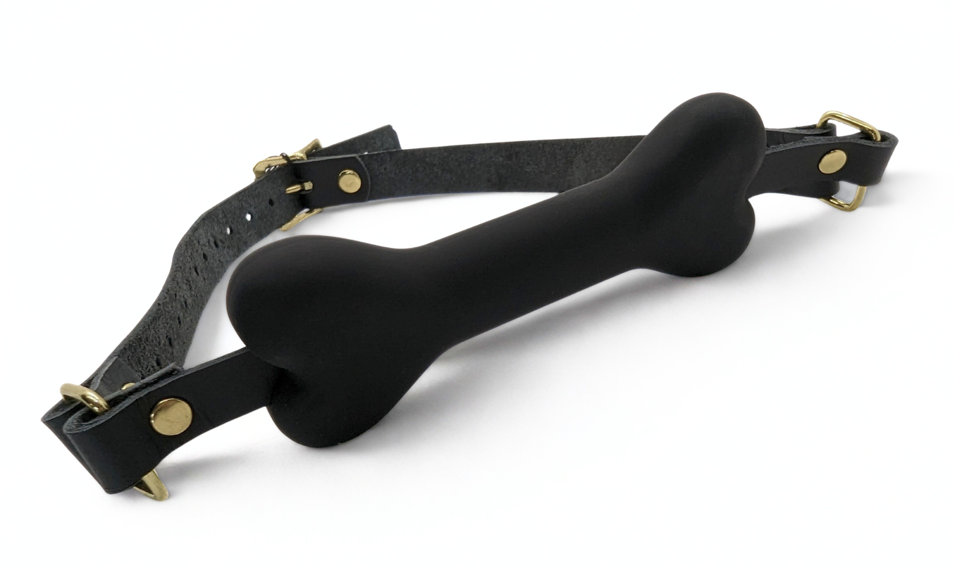 Silicone and Leather Bone Gag