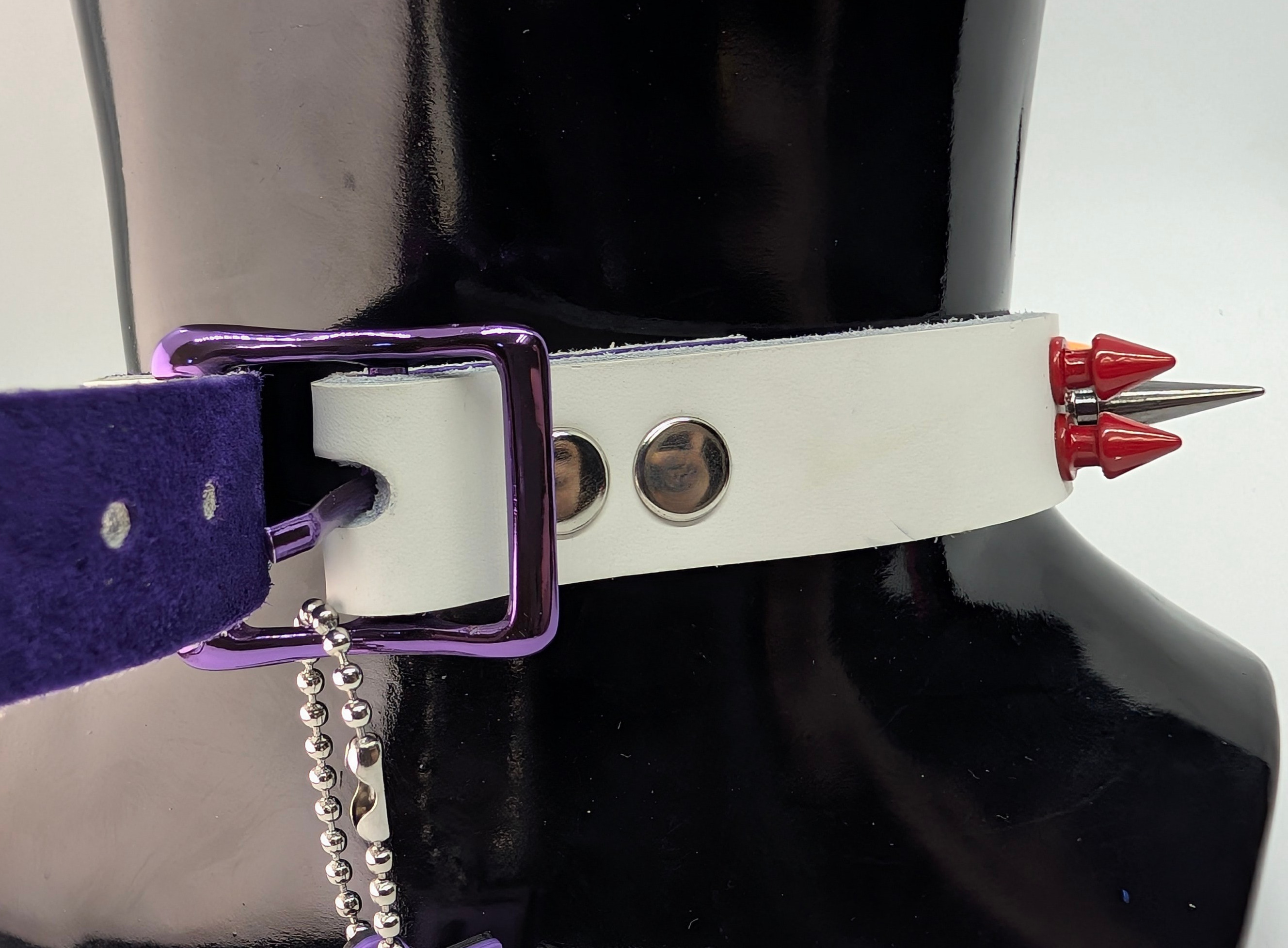 Rainbow Pride Spiked Leather Day Collar