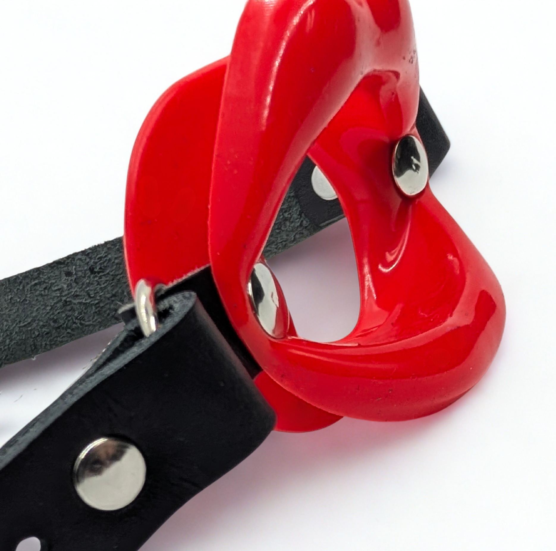 Silicone Open Mouth Lip Gag with Leather Straps