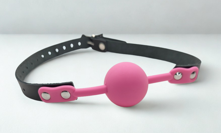 Classic Silicone and Leather Ball Gag without Holes