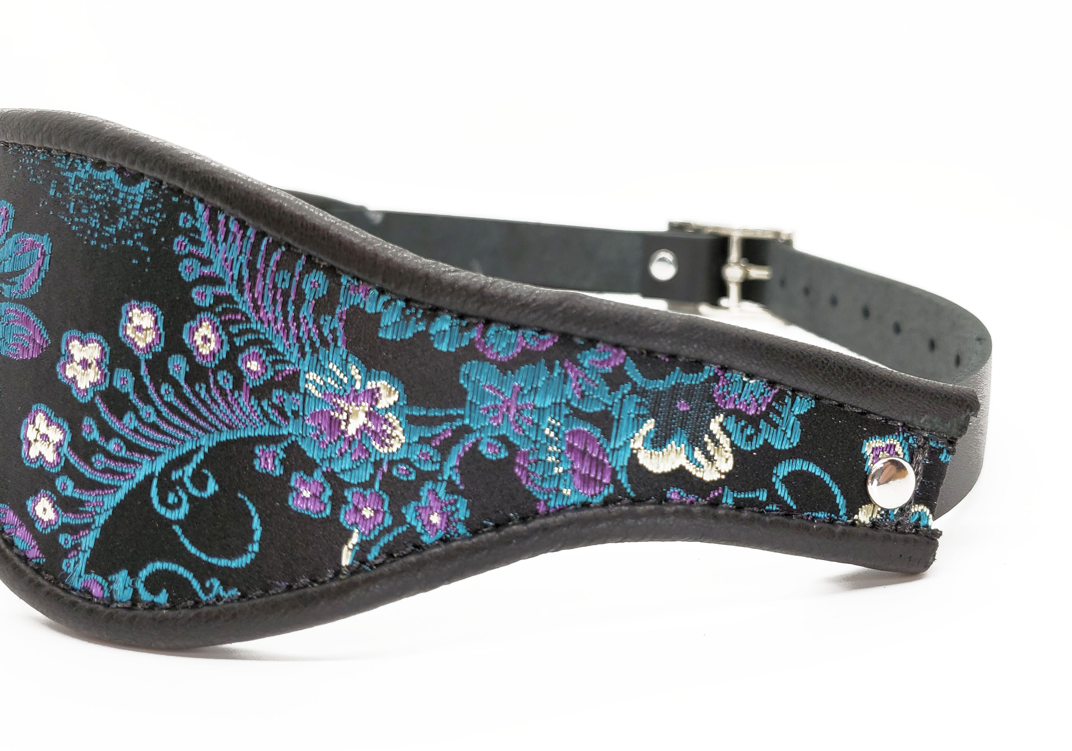 Blue Purple Brocade Blindfold