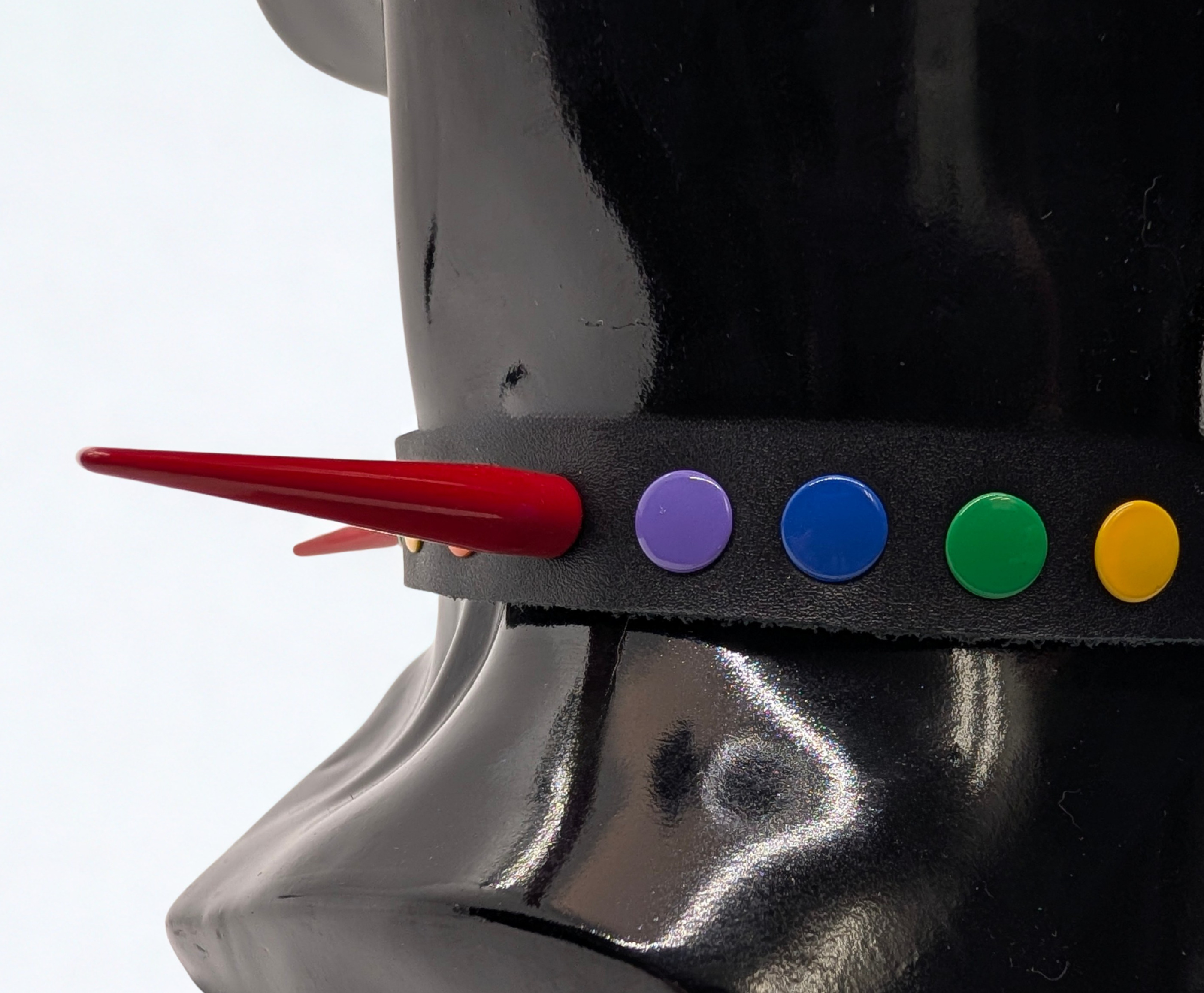 Rainbow Spike Leather Day Collar