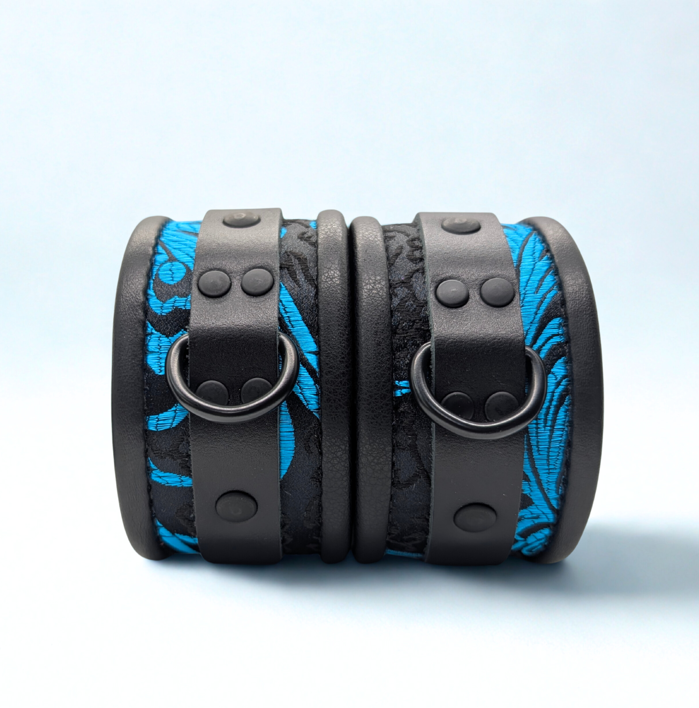 Blue Feather  Brocade Ankle Cuffs