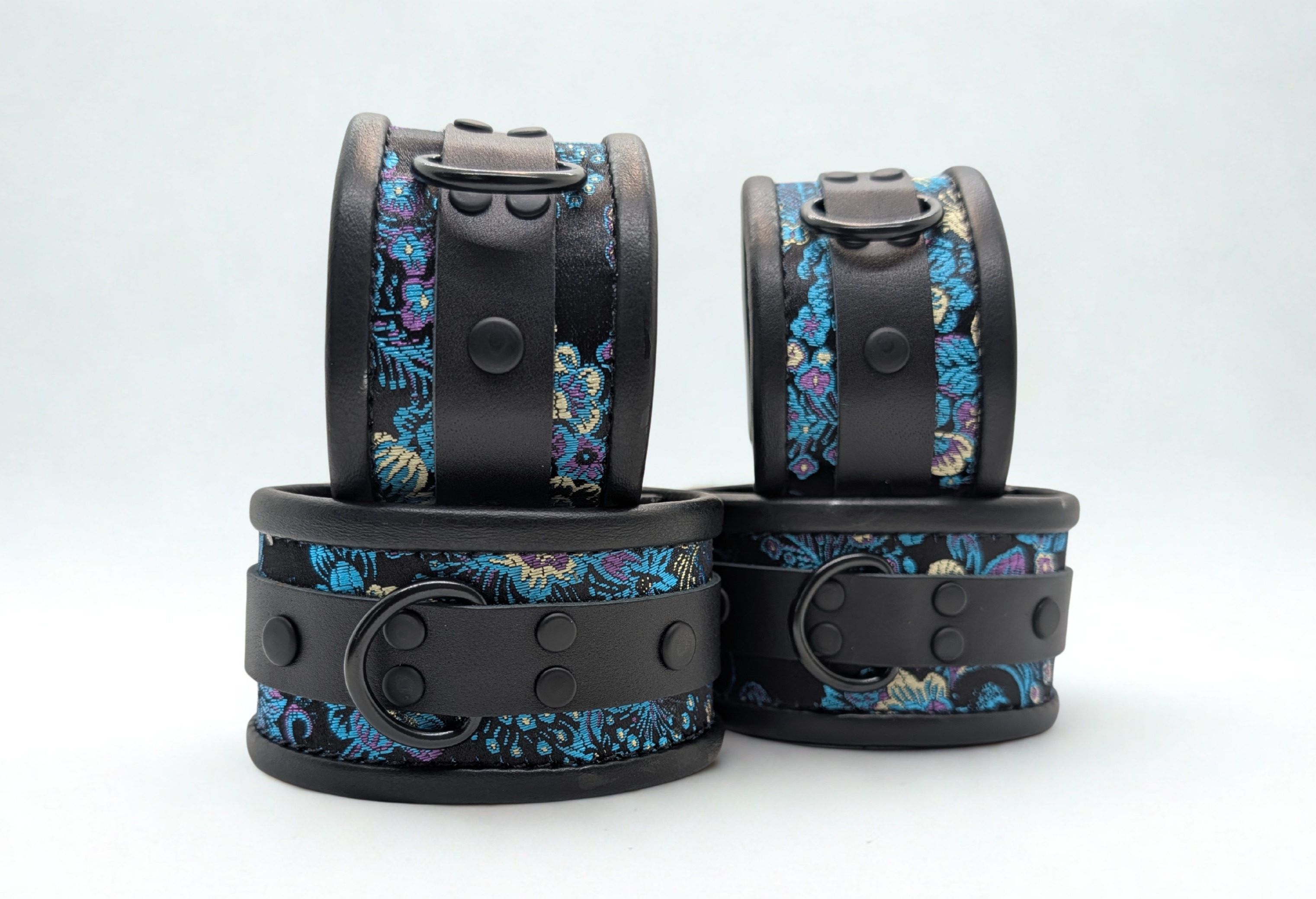 Blue Purple Brocade Wrist & Ankle Set