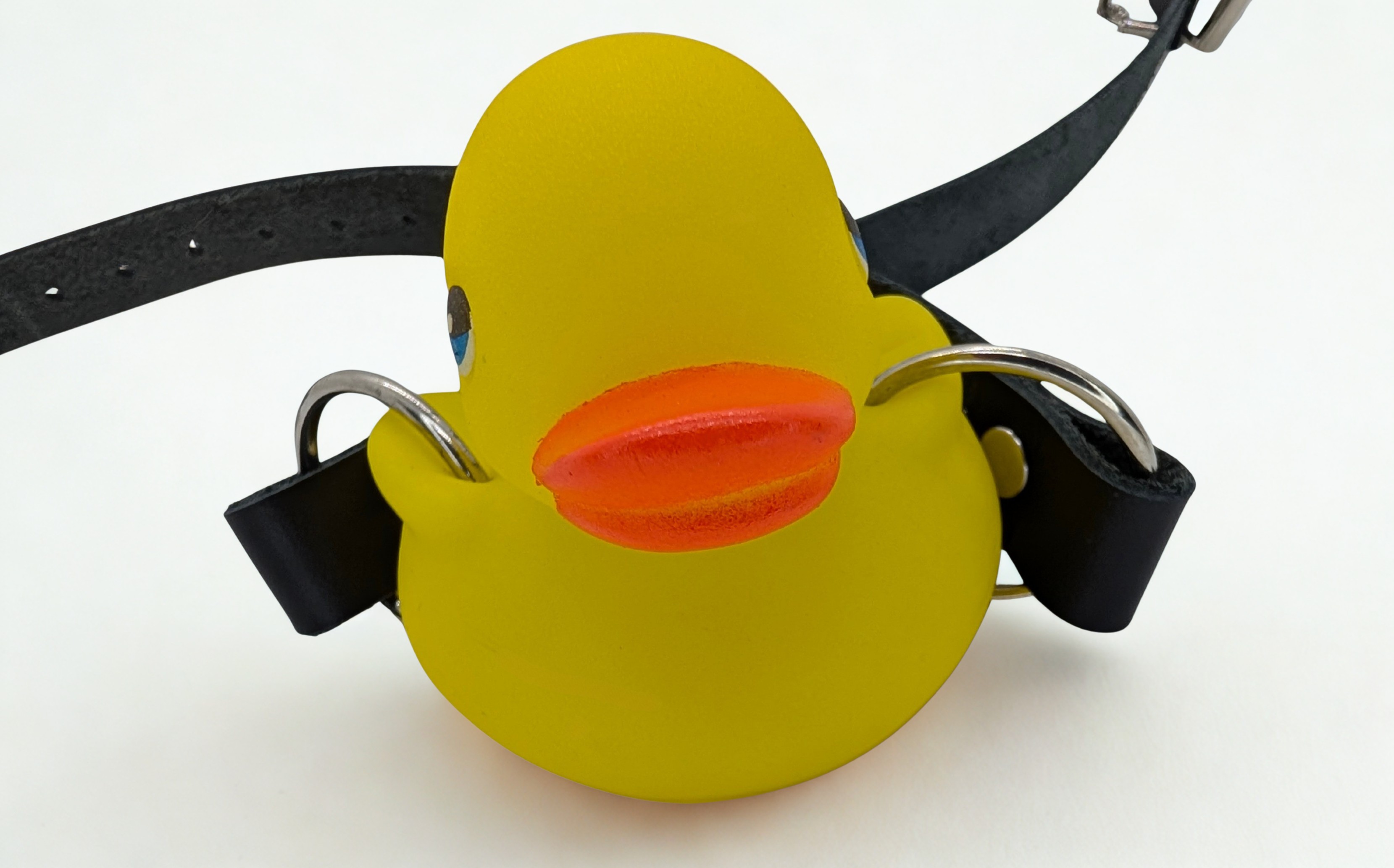 Squeaky Rubber Duck Leather Gag