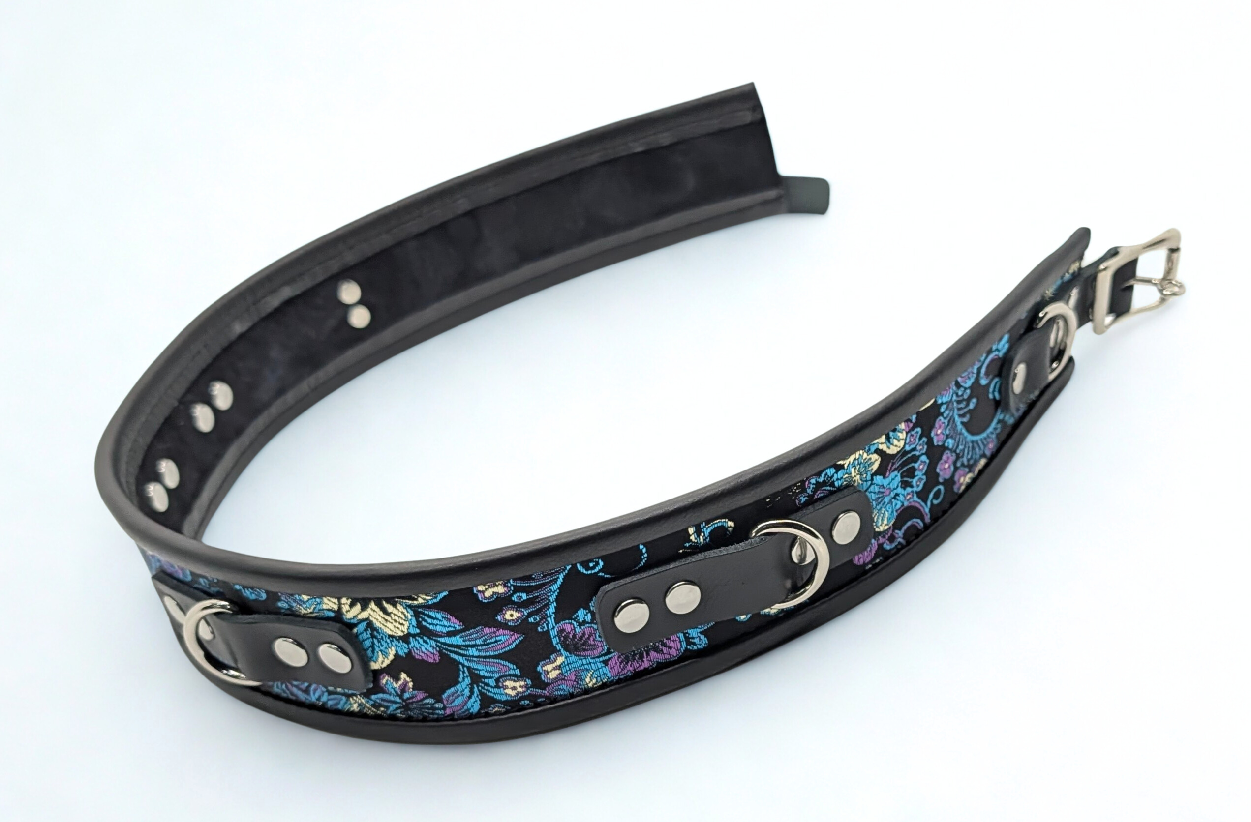 Blue Purple Brocade Thigh Cuffs
