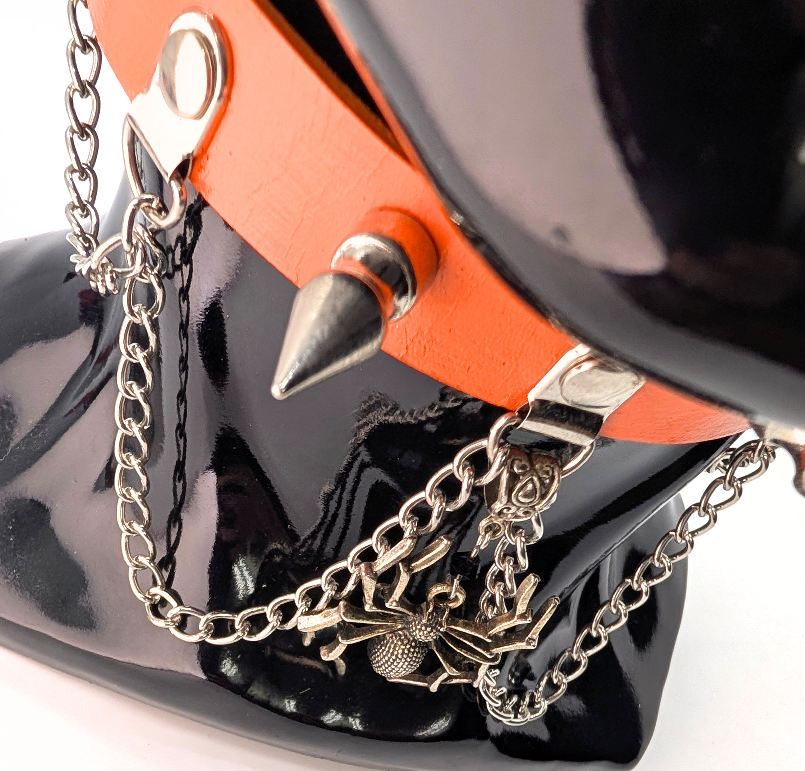 Spider Wed Spiked Leather Day Collar