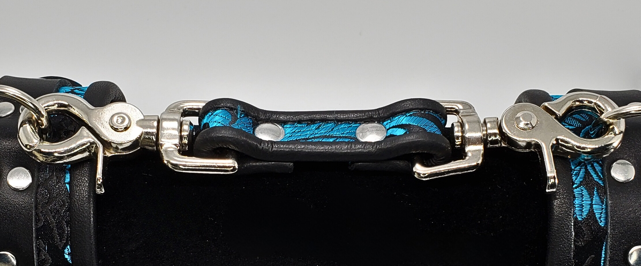 Blue Feather  Brocade Double Ended Clip