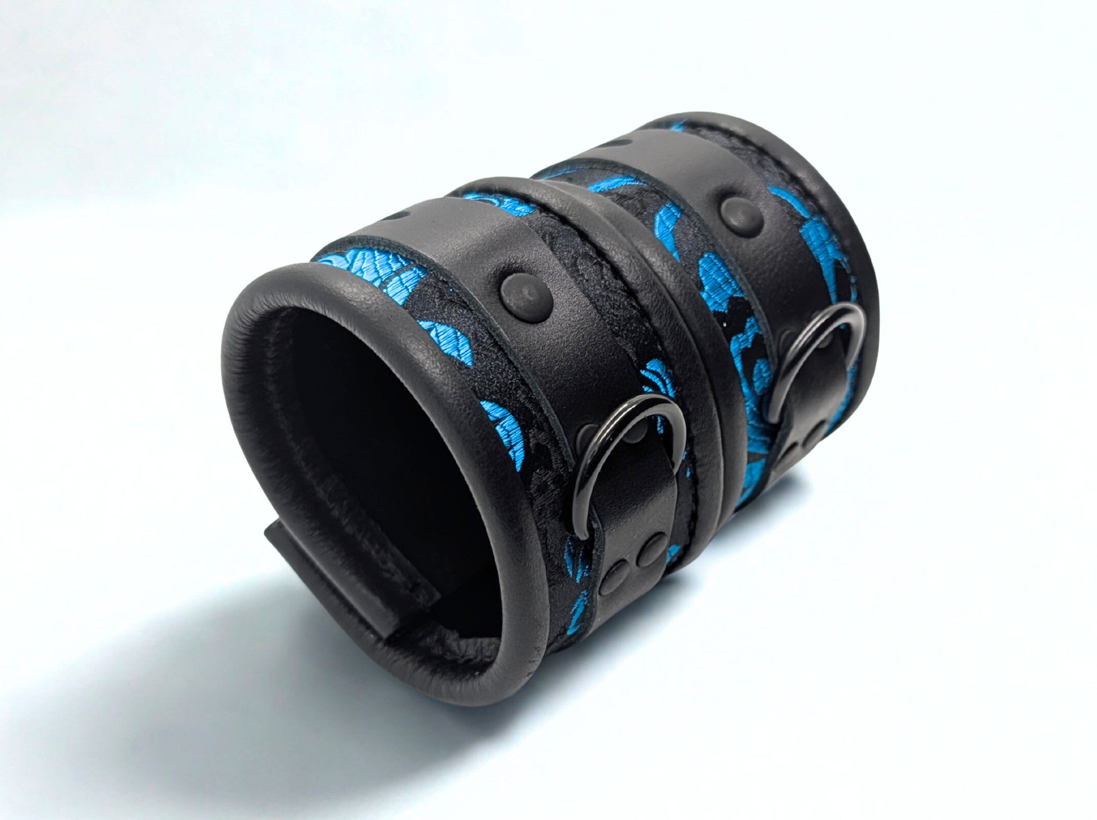 Blue Feather  Brocade Ankle Cuffs