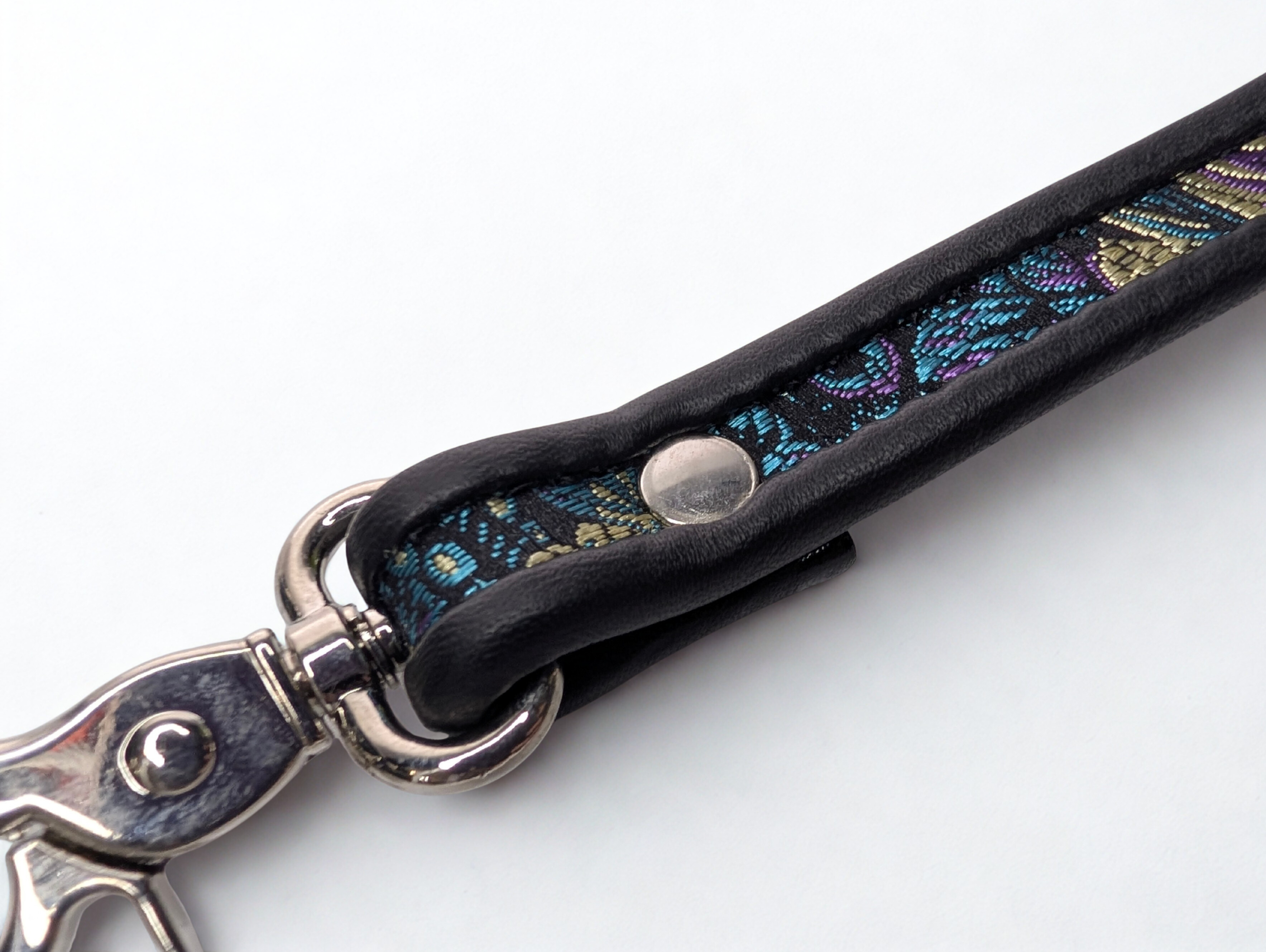 Blue Purple Brocade Double Ended Clip