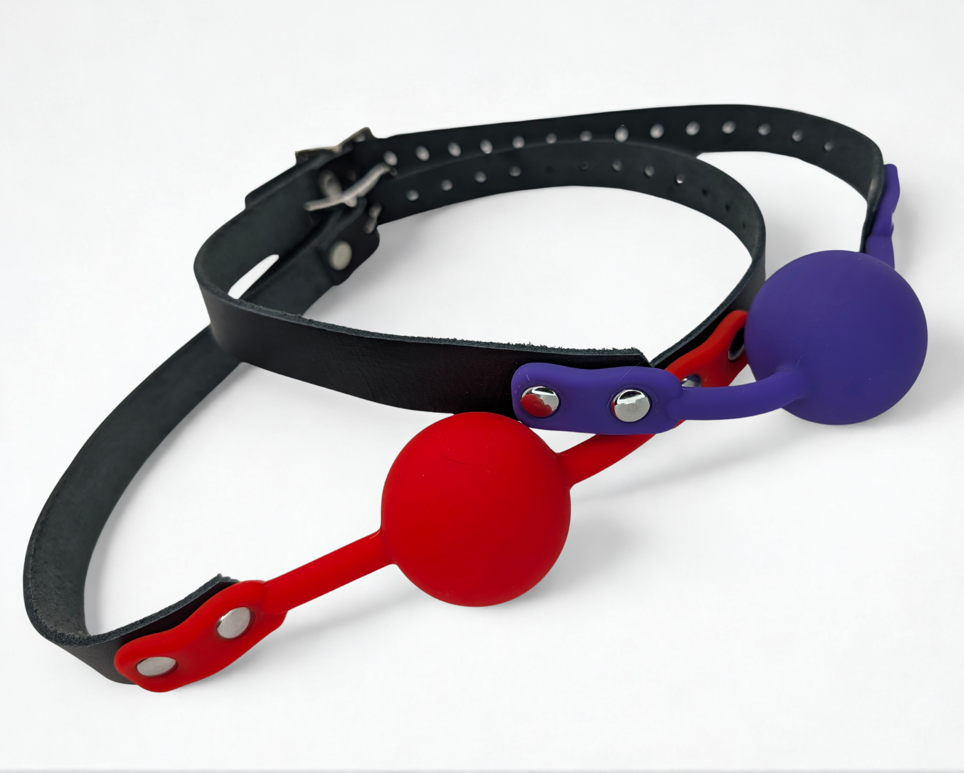 Classic Silicone and Leather Ball Gag without Holes