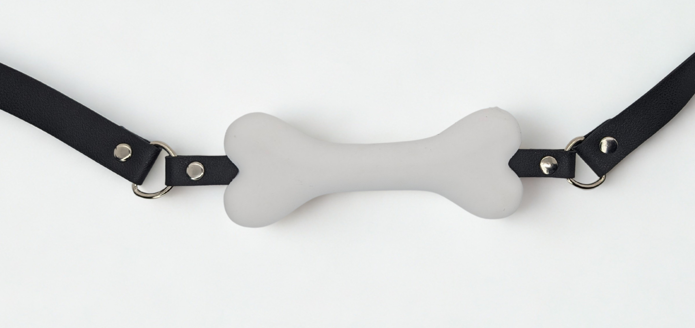 Silicone and Leather Bone Gag